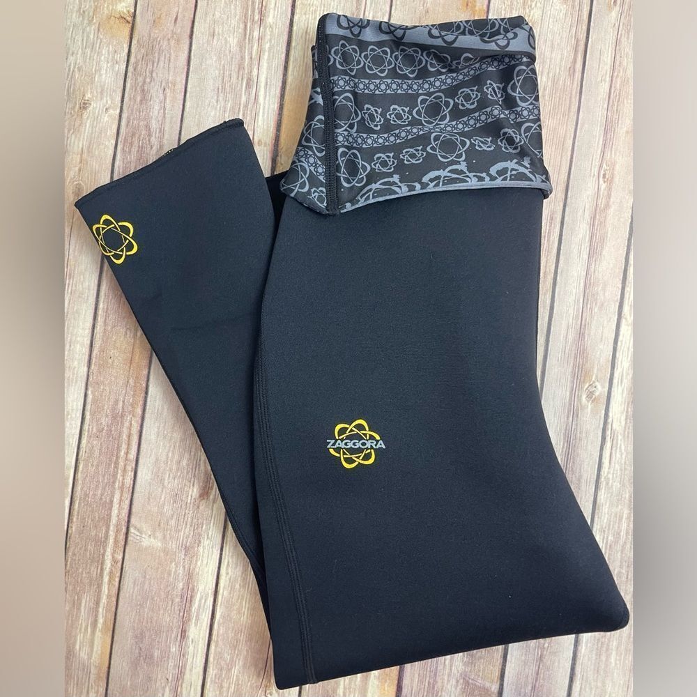 Zaggora Atomica Black Crop Hot Pants Weightloss Anti Cellulite Women M Work Out